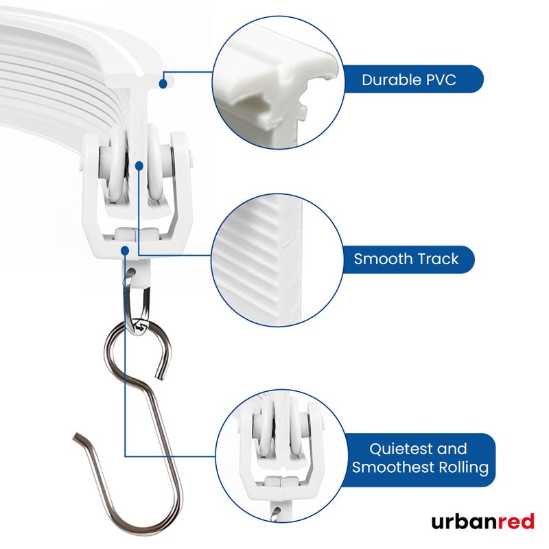 UrbanRed Flexible Bendable Ceiling Curtain Track, 9.8 ft (3 m), Mount for Rail with Curtain Tracks System, Room Divider, Curtains Rod, RV Ceiling Track for Curtains, White - Image 4